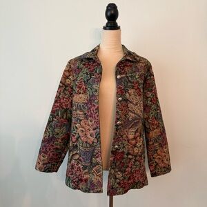 🍎ERIN LONDON Vintage Floral Tapestry Jacket Medium 🧺